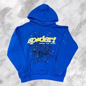 Brand New Sp5der Hoodie Men’s XL Marina Blue